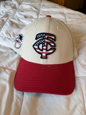 New Era Cream and Red Baseball Cap - Team Logo Interior View